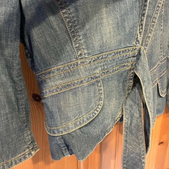 Banana Republic Blue Jean Jacket with Tie Front - Picture 6 of 7